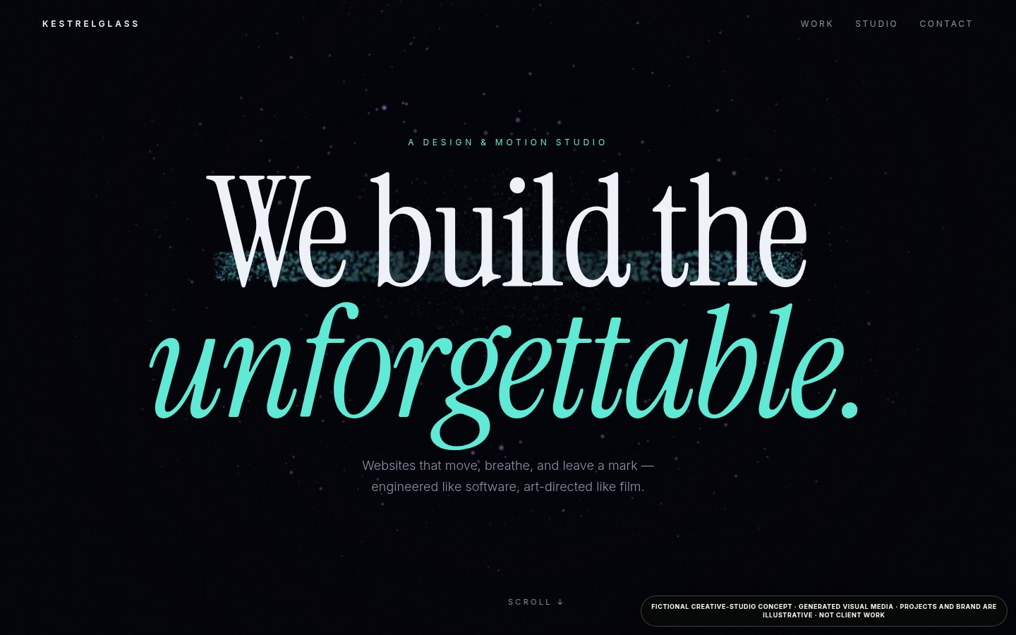 Kestrelglass, design and motion studio concept