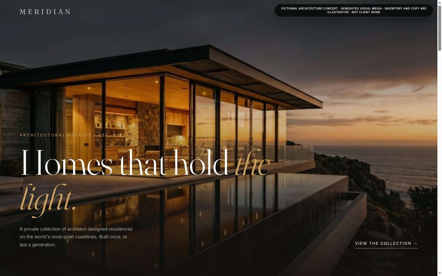 Meridian, architectural homes concept